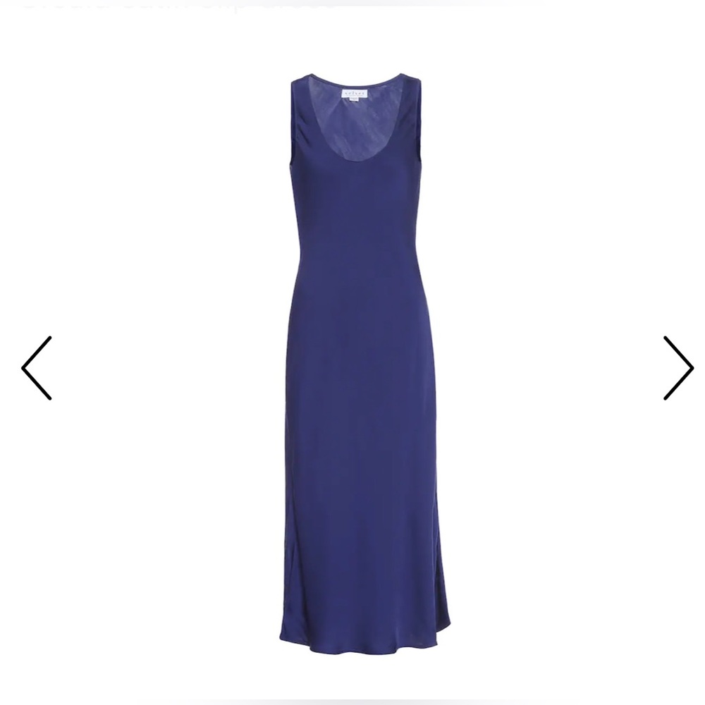 Ursula Satin Slip Dress by Velvet in Navy